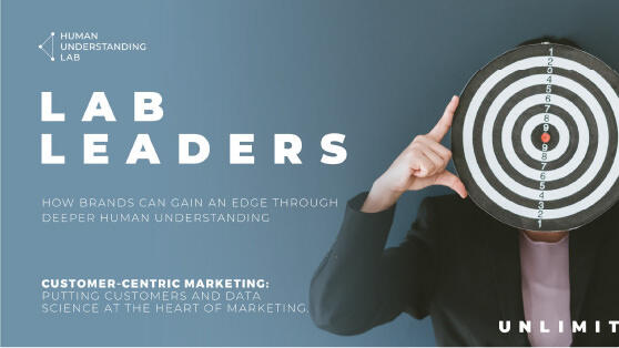 Cover image for a marketing podcast of a person holding a target over their face